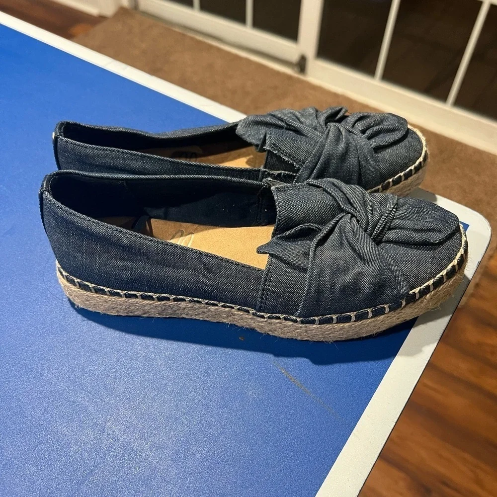 Dr. Scholl's Boundless Chambray Espadilles Shoes knot design women's Size 6 M